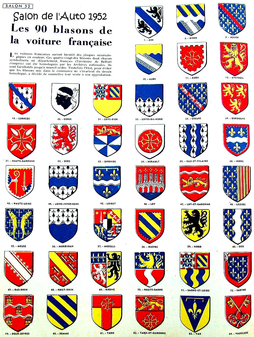 Blasons de France Salon Auto 1952